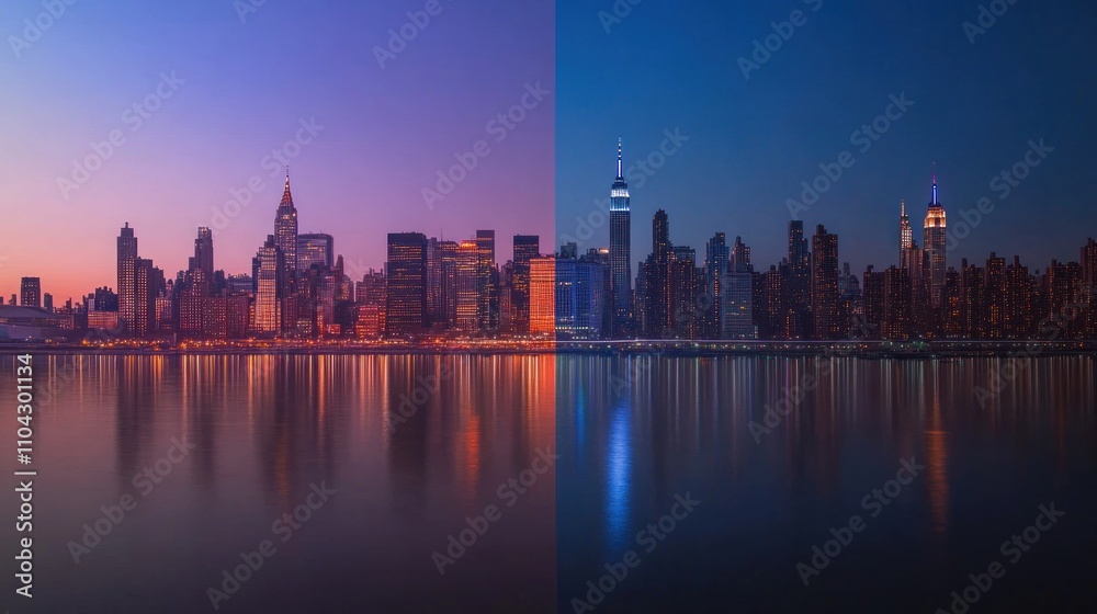 Midtown Manhattan: A Day to Night Transition