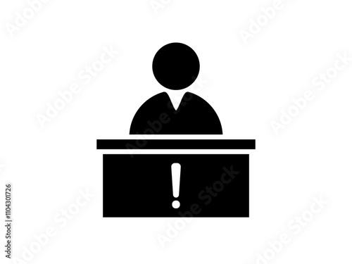 Reception desk business people icon simple flat style vector illustration. isolated on white