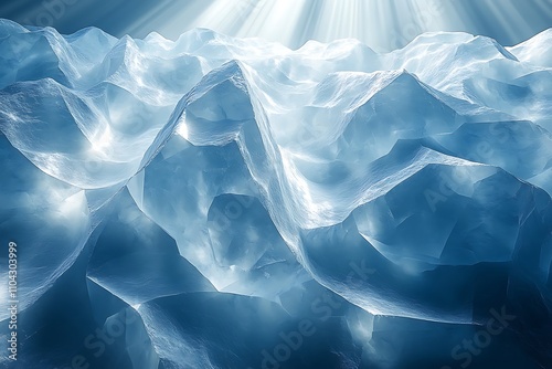 Wallpaper Mural Sunlight rays illuminate the icy depths of a glacier Torontodigital.ca