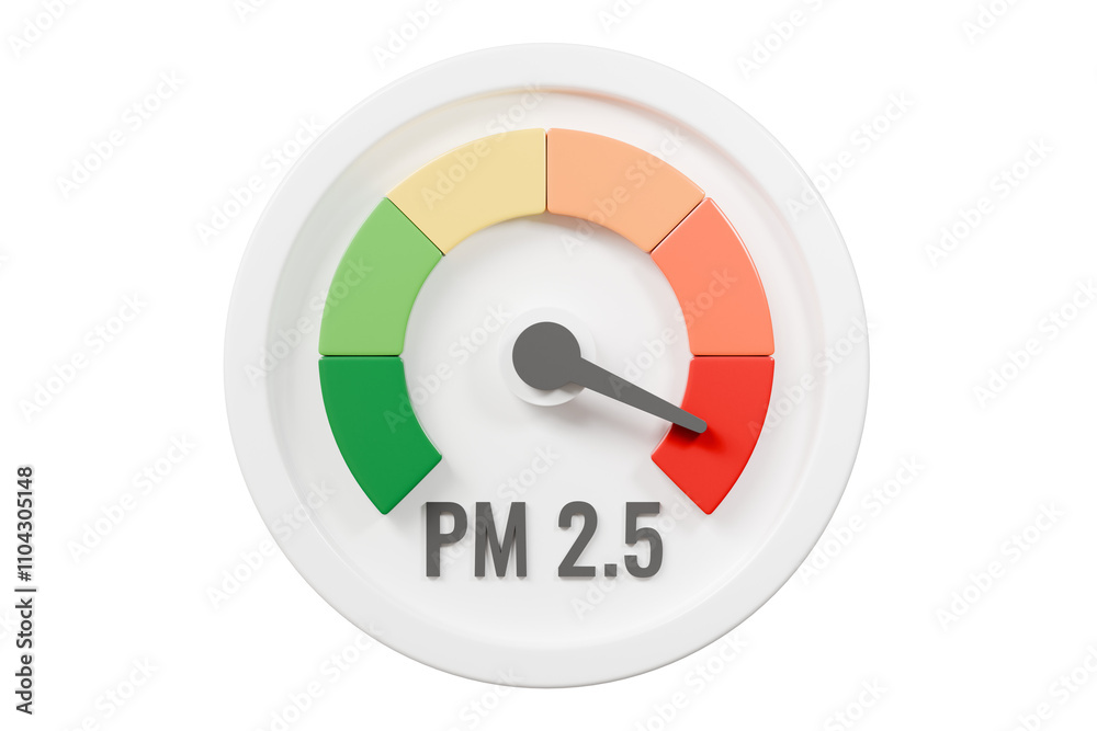 3d PM 2.5 Dust with Speedometer icon. Minimal Status Speedometer with arrow scale gauge. Low, Medium, High arrow status icon. Credit rating score. Air pollution protection awareness concept.3d render 3d PM 2.5 Dust with Speedometer icon. Minimal Status Speedometer with arrow scale gauge. Low, Medium, High arrow status icon. Credit rating score. Air pollution protection awareness concept.3d render