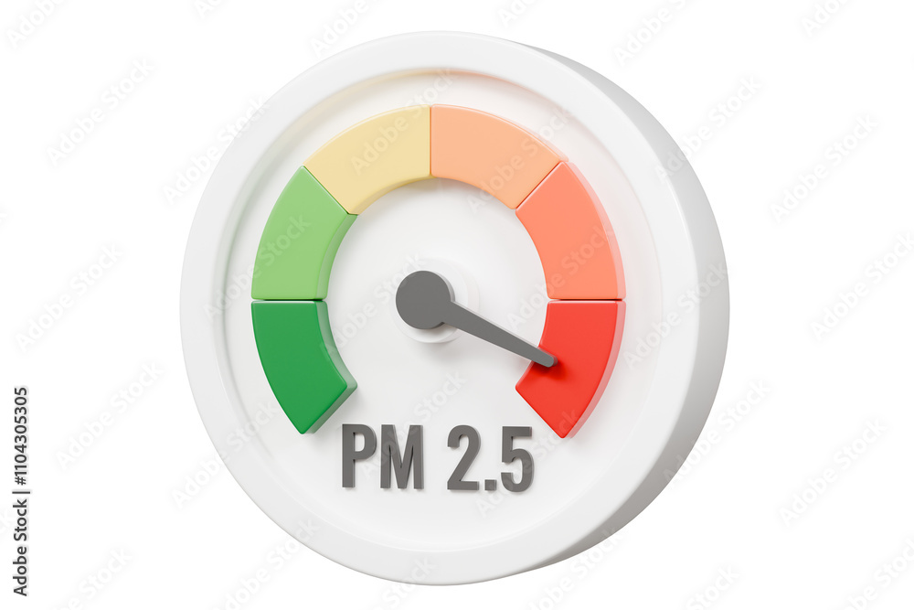 3d PM 2.5 Dust with Speedometer icon. Minimal Status Speedometer with arrow scale gauge. Low, Medium, High arrow status icon. Credit rating score. Air pollution protection awareness concept.3d render 3d PM 2.5 Dust with Speedometer icon. Minimal Status Speedometer with arrow scale gauge. Low, Medium, High arrow status icon. Credit rating score. Air pollution protection awareness concept.3d render