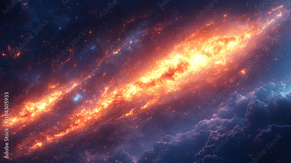 Stunning view of an iridescent galaxy with vibrant colors illuminating the cosmic expanse. Generative AI Stunning view of an iridescent galaxy with vibrant colors illuminating the cosmic expanse. Generative AI