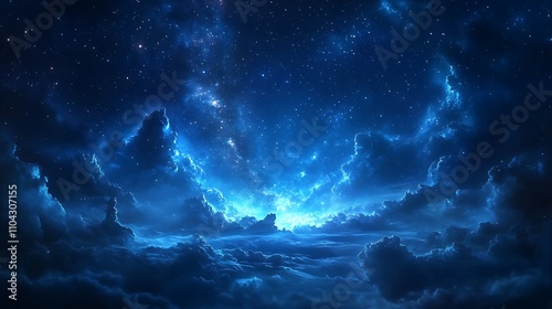 Beautiful starry night sky with the Milky Way space galaxy star background