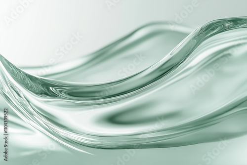 White background, green gradient lines, flat style, close-up, glass texture. generative AI