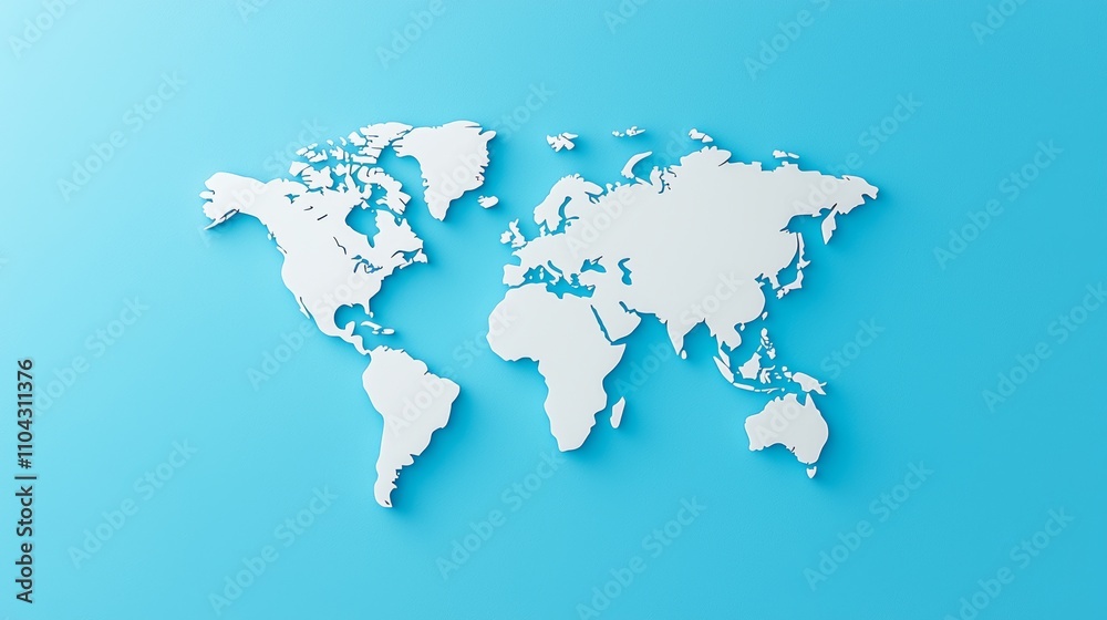 Executives strategizing international growth, projected world map in 3D illustration.