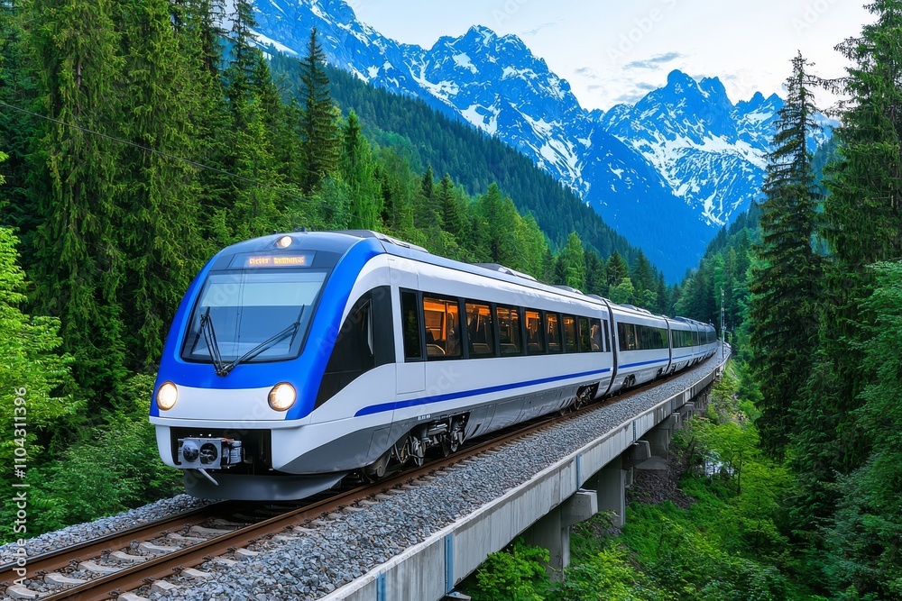 Fototapeta premium Discover the future of travel as a hyperloop train swiftly traverses state-of-the-art tunnels.