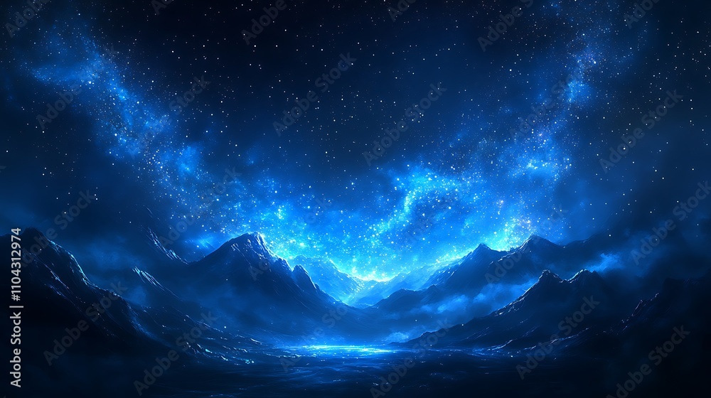 Fototapeta premium Beautiful starry night sky with the Milky Way space galaxy star background