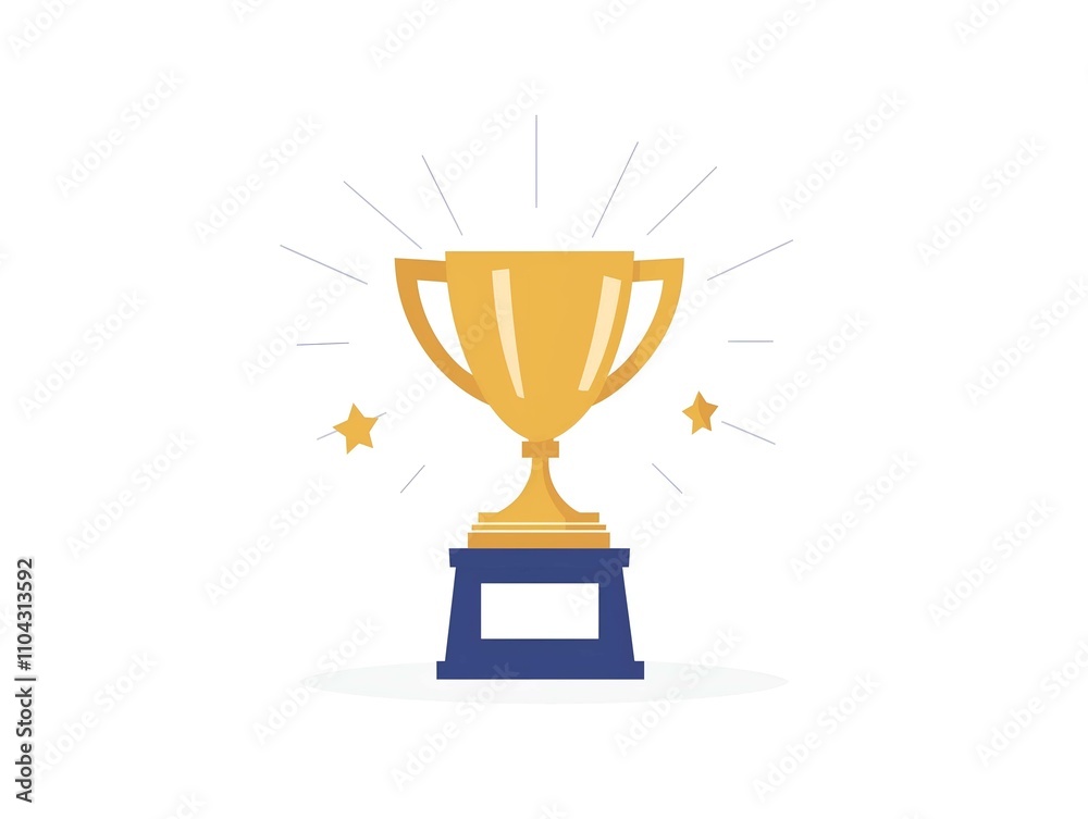 Minimalistic Gold Trophy on White Background Minimalistic Gold Trophy on White Background