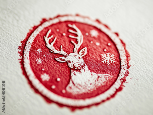 Reindeer festive christmas ink stamp photo