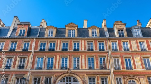 Elegant Historic Architecture with Blue Sky in Urban Setting