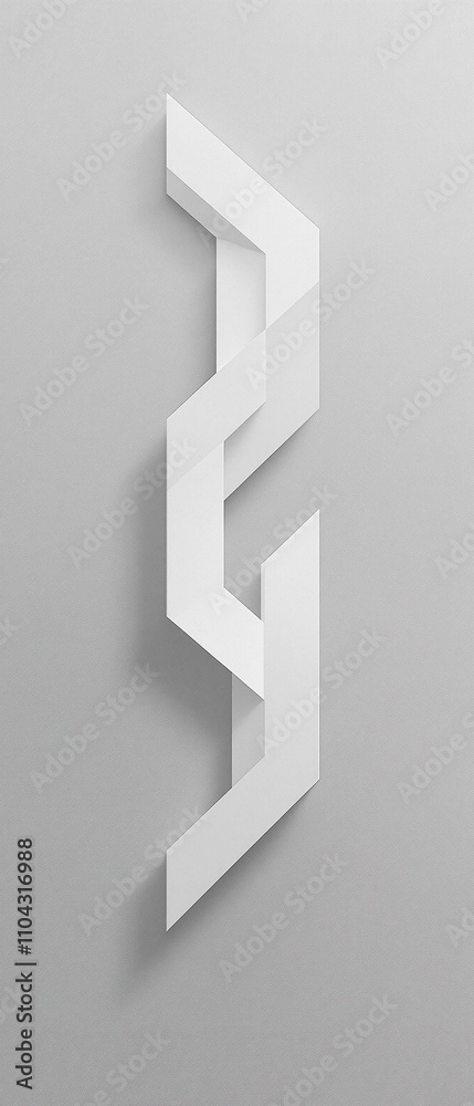Overhead view of a white abstract design element on a gray background, highlighting its two-dimensional quality , , overhead view, artistic expression, visual interest, gray background Overhead view of a white abstract design element on a gray background, highlighting its two-dimensional quality , , overhead view, artistic expression, visual interest, gray background