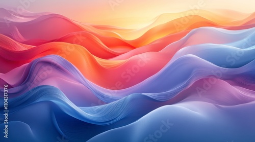 Abstract Colorful Wavy Landscape Design: A Stunning Visual Feast