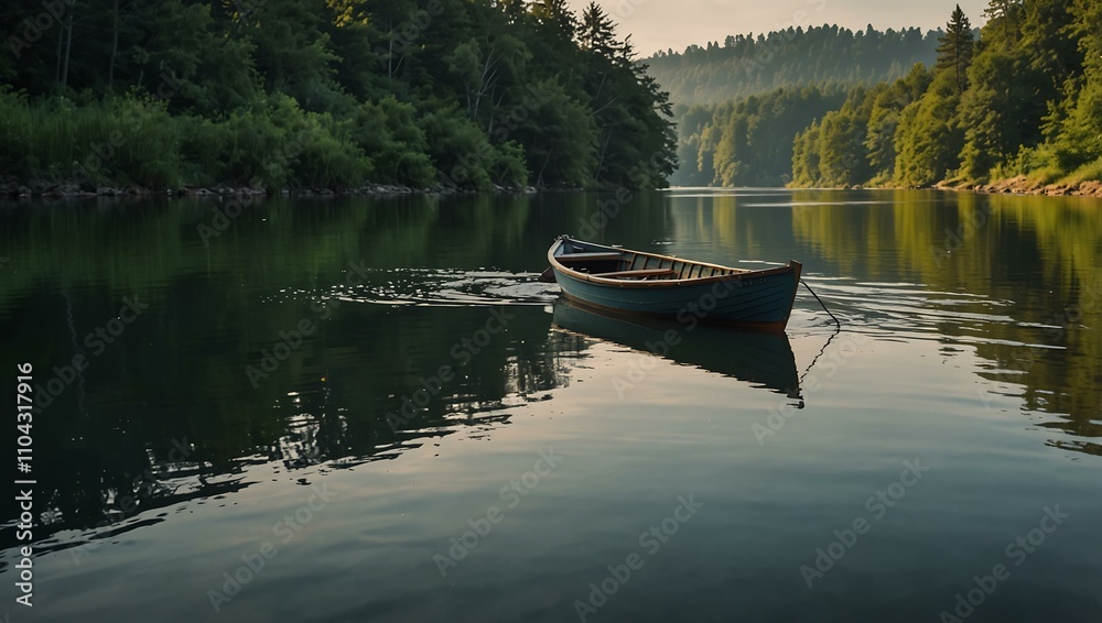 Boat on a calm river.