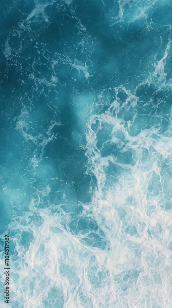 Fototapeta premium Vibrant water patterns create tranquility in ocean waves at midday