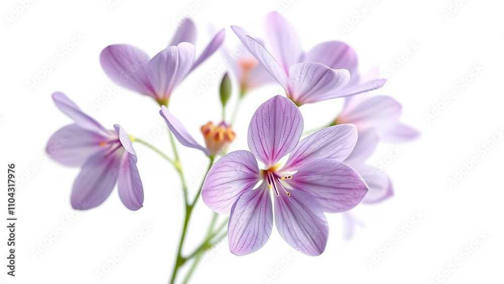 Obraz premium purple flowers watercolor isolated on white background, watercolor illustration, minimalist style, botanical illustration