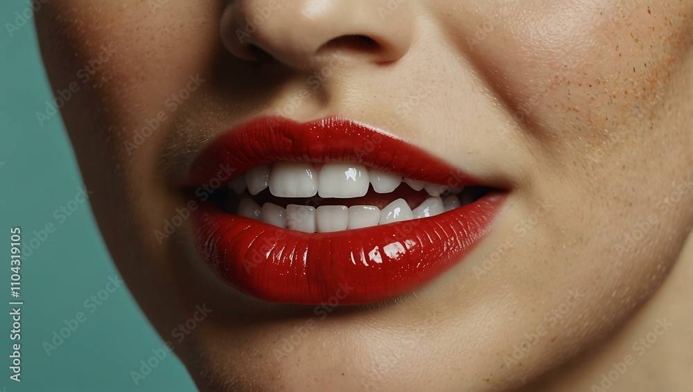 Fototapeta premium Bold graphic design celebrating mouth expressions with vibrant colors.