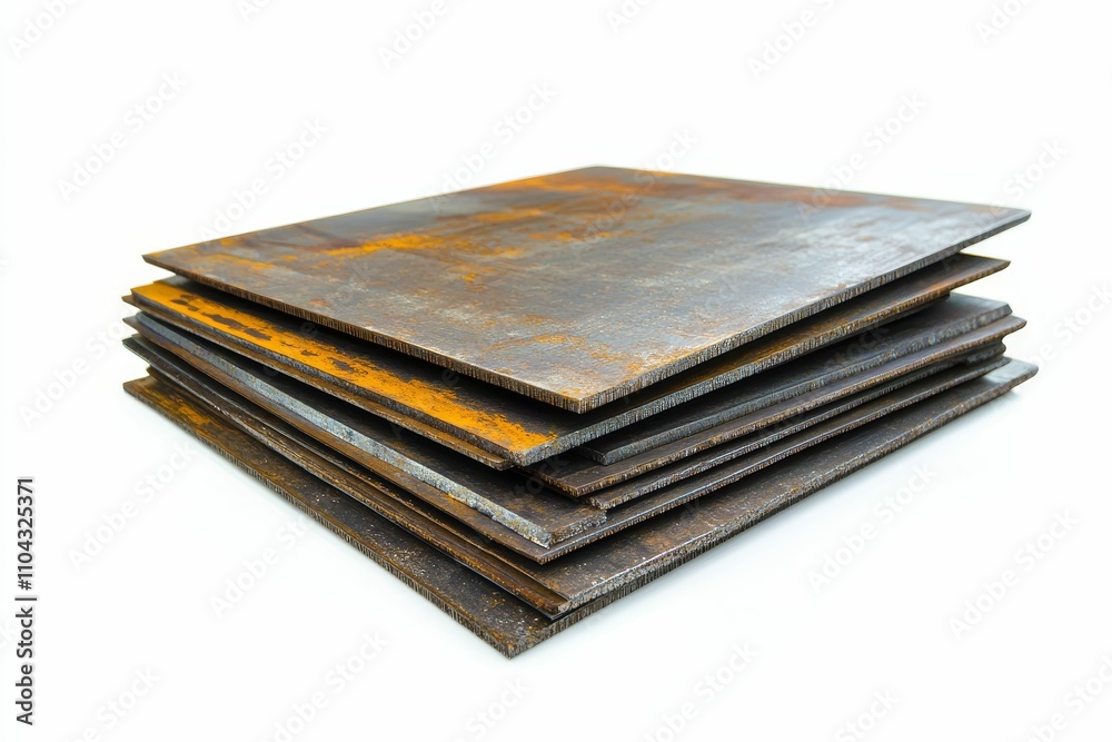 Stack of rusty metal sheets, industrial material. Stack of rusty metal sheets, industrial material.