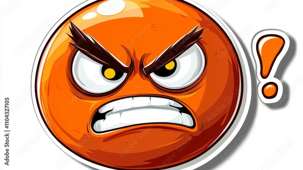 an orange emoticon with an angry expression and a question mark on it, set against a white background an orange emoticon with an angry expression and a question mark on it, set against a white background