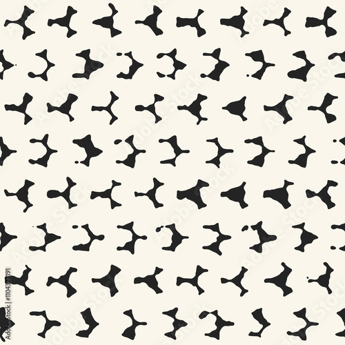 Black And White Abstract Elements Checked Pattern