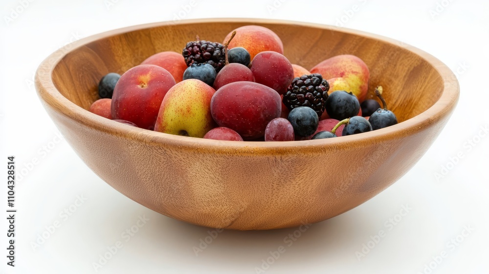 a wooden bowl filled with a variety of fruits on top of a white table The bowl is filled to the brim with a colorful array of fruits, including apples, oranges, gr a wooden bowl filled with a variety of fruits on top of a white table The bowl is filled to the brim with a colorful array of fruits, including apples, oranges, gr