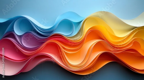 Abstract Colorful Paper Waves: A Stunning Visual Symphony of Layered Paper Art