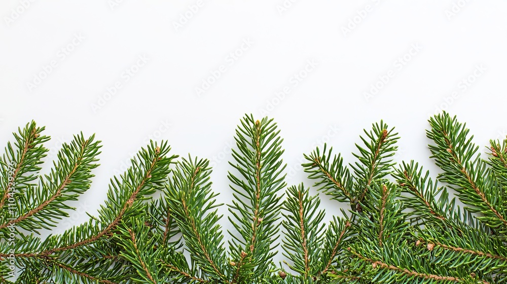 a close up of a green fir tree branch on a white background The branch is full of lush green needles, and the white background provides a stark contrast to the vib a close up of a green fir tree branch on a white background The branch is full of lush green needles, and the white background provides a stark contrast to the vib
