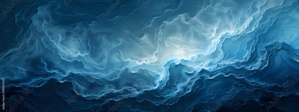 A mesmerizing abstract representation of ocean waves, showcasing deep blues and ethereal whites, creating a dynamic and tranquil atmosphere. A mesmerizing abstract representation of ocean waves, showcasing deep blues and ethereal whites, creating a dynamic and tranquil atmosphere.