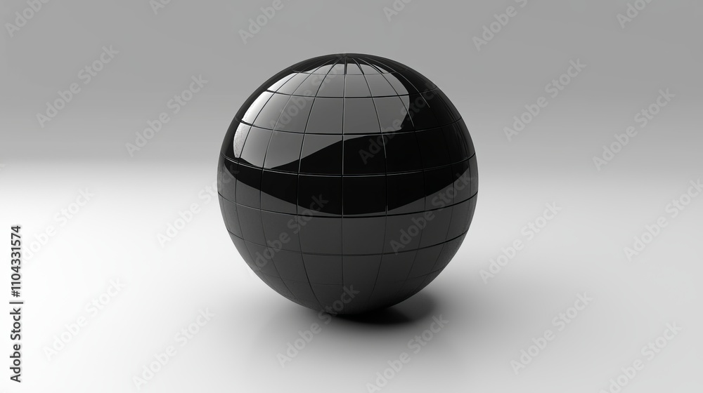 a black sphere on a white surface, creating a stark contrast between the two colors The sphere is spherical in shape and appears to be made of a glossy material, r a black sphere on a white surface, creating a stark contrast between the two colors The sphere is spherical in shape and appears to be made of a glossy material, r
