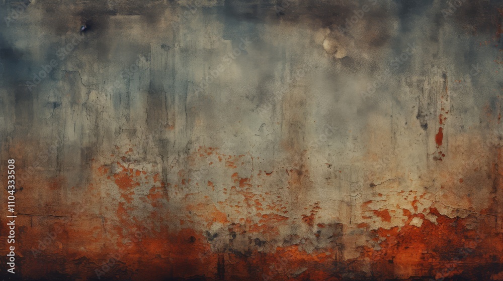 Fototapeta premium Processed collage of old rusty grunge texture. Background for banner, backdrop or texture for 3D mapping