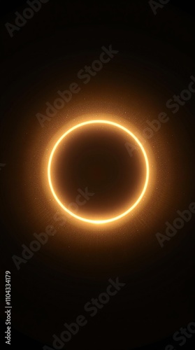 An abstract circle glows with an soft, golden light , abstract art, soft focus effect, luminous orb, radiant sphere, glowing ring