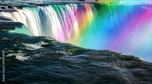waterfall and rainbow