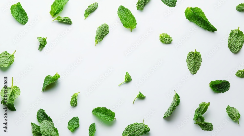 fresh mint leaves on a white background The leaves are a vibrant green color and appear to be freshly picked The white background provides a stark contrast to the fresh mint leaves on a white background The leaves are a vibrant green color and appear to be freshly picked The white background provides a stark contrast to the