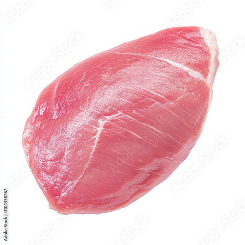 Fresh raw Chicken breast meat cut for cooking and meal preparation. isolated on white background. photo