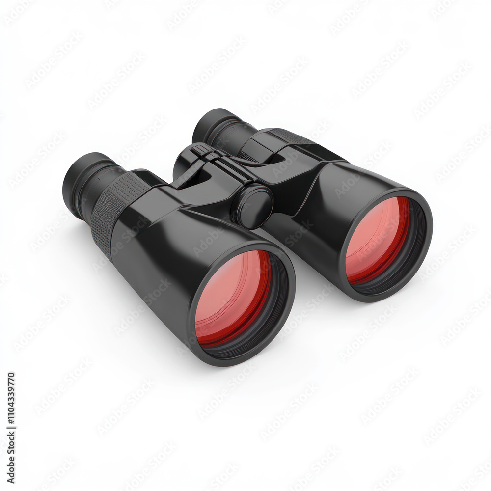 High-quality black binoculars for outdoor adventures and wildlife. isolated on white background. High-quality black binoculars for outdoor adventures and wildlife. isolated on white background.