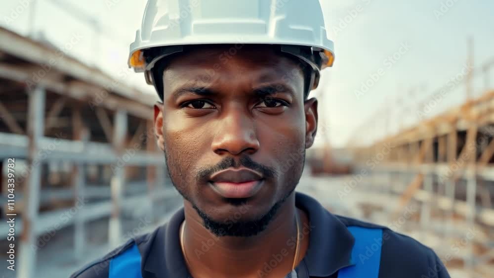 Construction worker posing on building site Construction worker posing on building site