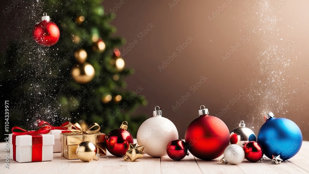Naklejka premium Beautiful christmas bombs, wallpaper