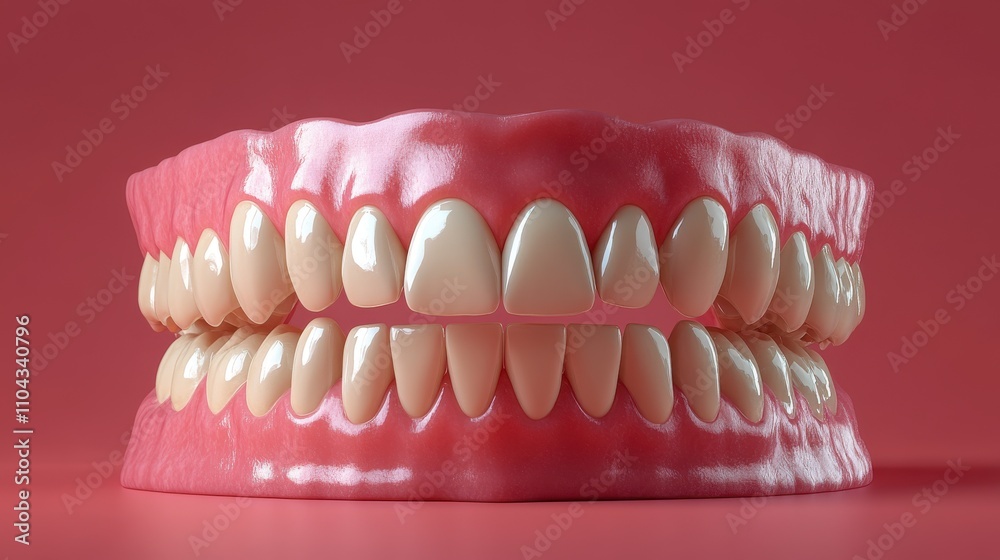 Obraz premium Detailed 3D Dental Model: A Realistic Representation of Healthy Teeth for Dental Education and Awareness