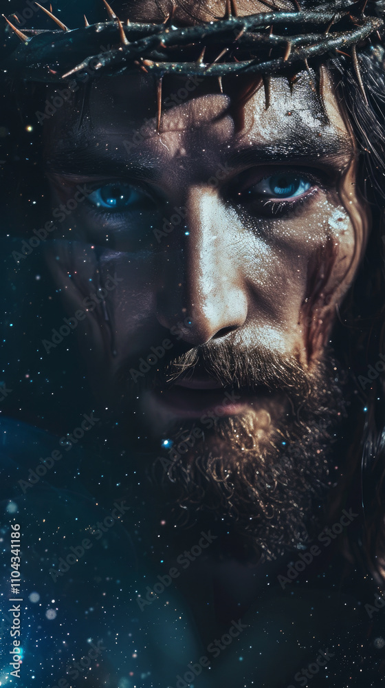 Portrait photo of Jesus sacrifice Portrait photo of Jesus sacrifice