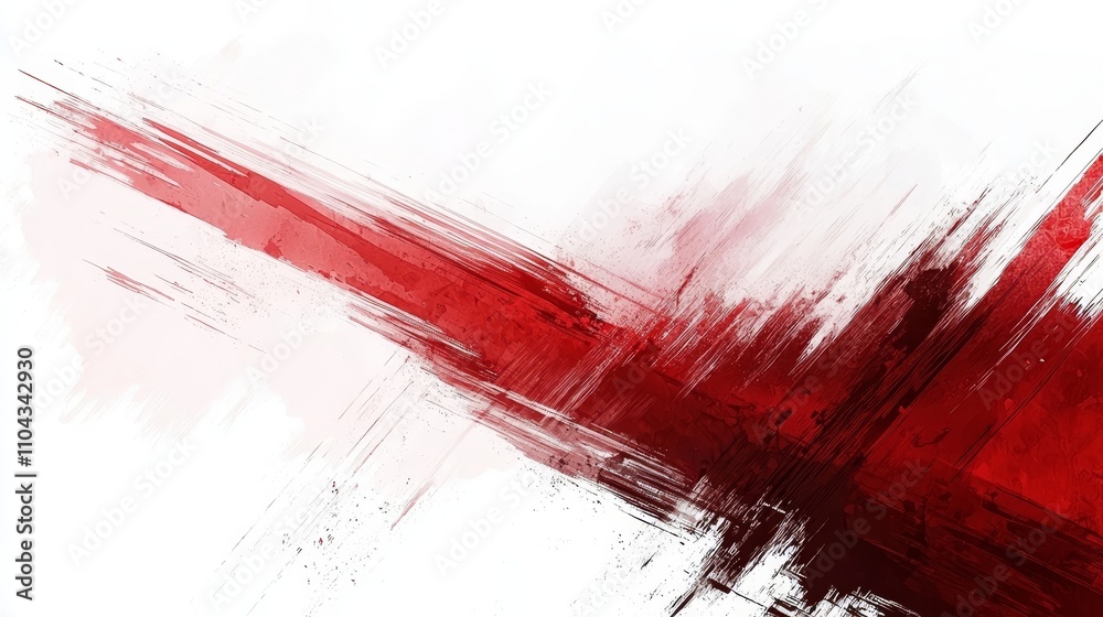  an abstract red and white background with a brush stroke, creating a unique and eye-catching design The red paint is vibrant and stands out against the white backg