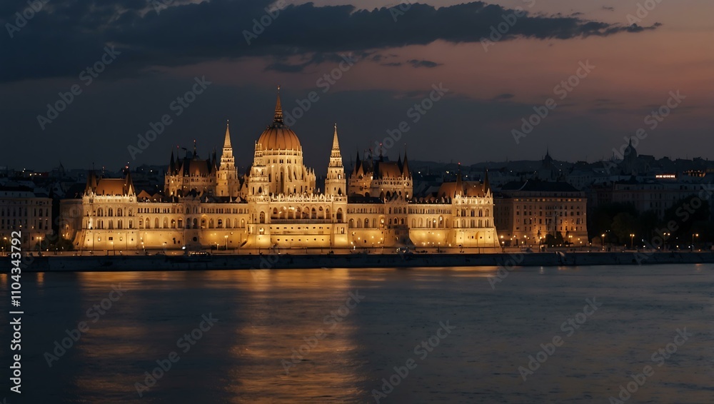 Fototapeta premium Budapest cityscape at dusk.