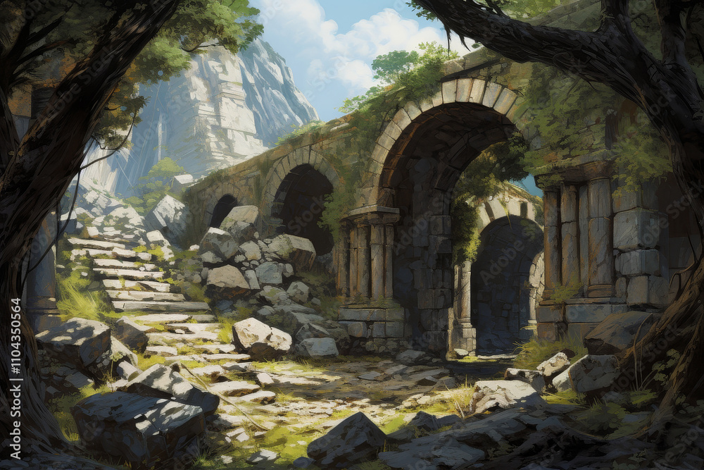 Naklejka premium Unveiling the Secrets of Ancient Ruins