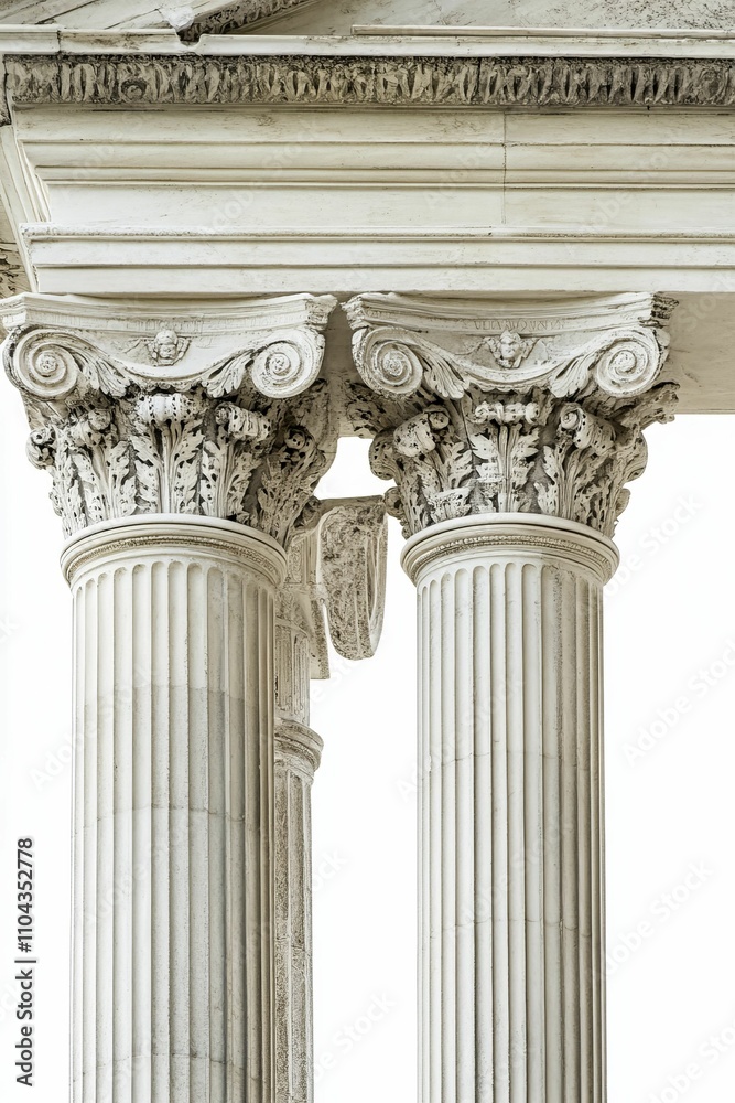 Obraz premium Ornate columns, classical architectural detail.