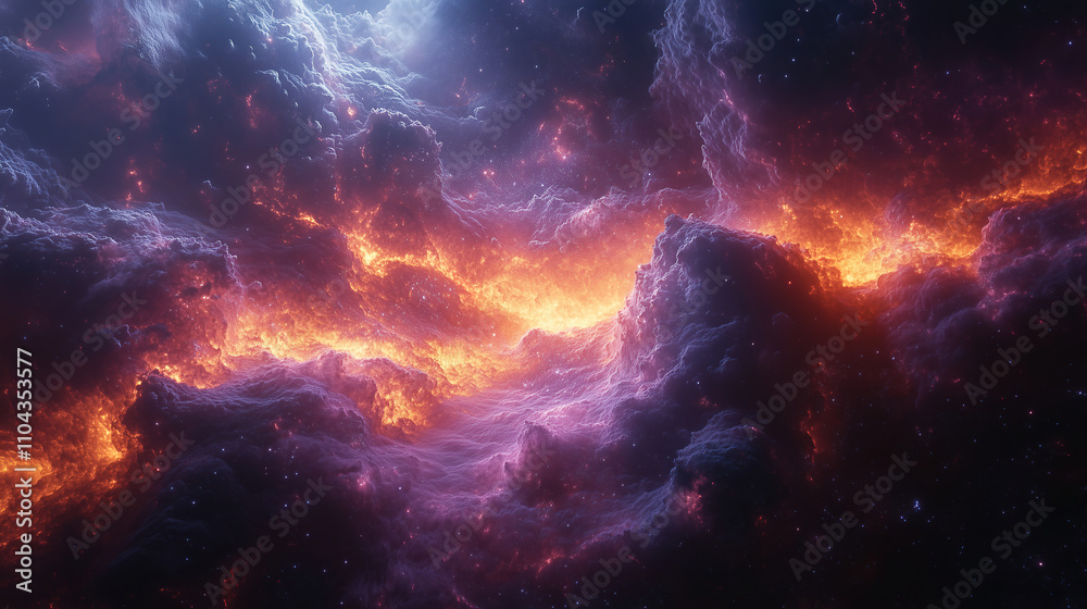 Colorful cosmic nebula displays vibrant gases in deep space near distant stars and celestial bodies at the edge of the universe. Generative AI Colorful cosmic nebula displays vibrant gases in deep space near distant stars and celestial bodies at the edge of the universe. Generative AI