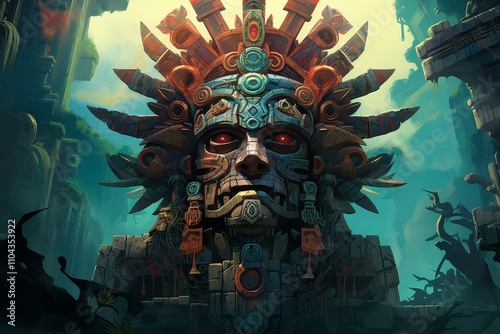 Tlaloc, Aztec God of Rain and Fertility photo