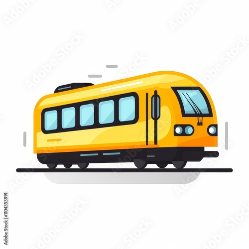 Iconic Train Silhouette on White