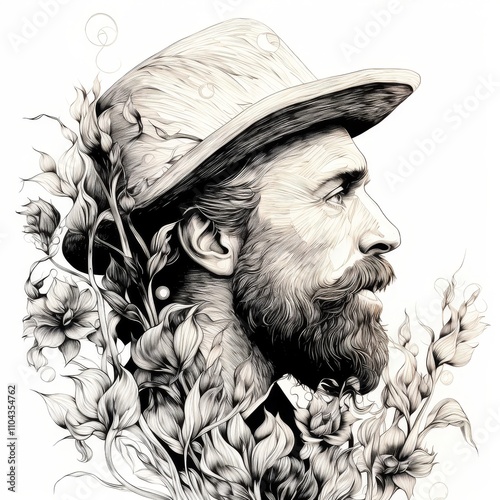 Visionary Van Gogh Tattoo Illustration photo