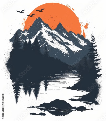 Mountain Silhouette Merchandising Design photo