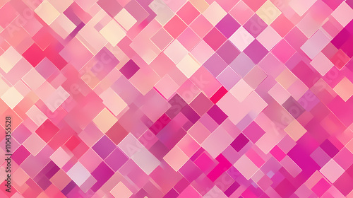 Retro geometric pixel pattern. playful fun kaleidoscopic pink wallpaper. colorful summer vintage geo dot mosaic for seamless texture background. Kaleidoscopic. Illustration