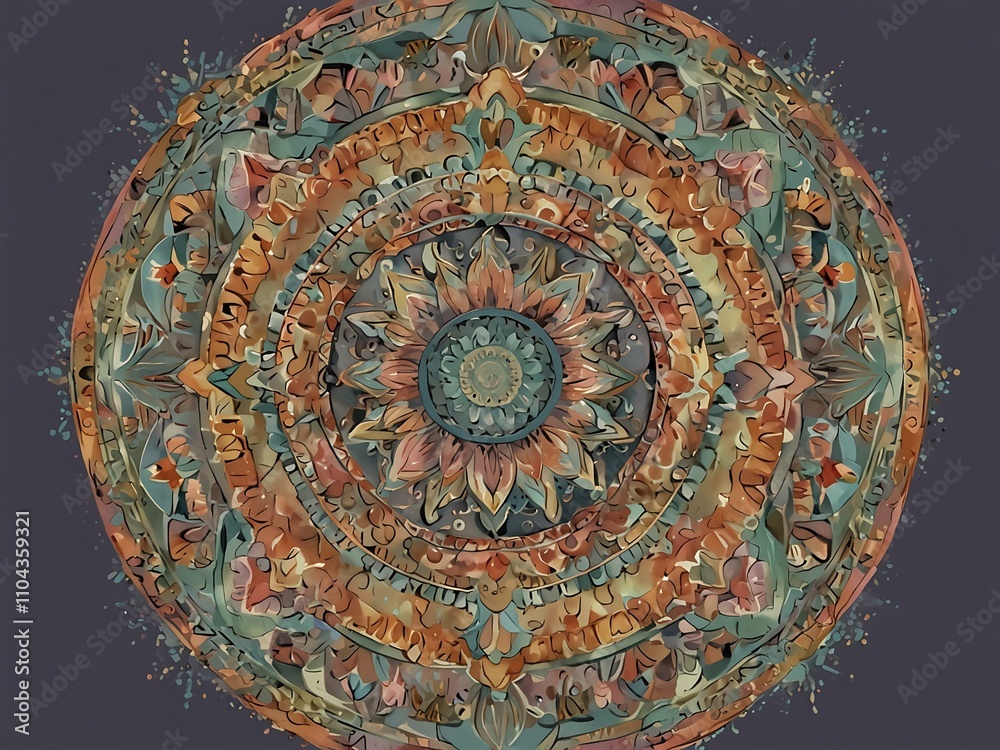 Fototapeta premium Calm pastel mandala with intricate designs.