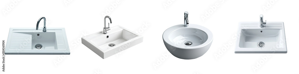 Sink – The Central Basin in Kitchens or Bathrooms for Washing Dishes and Hands Isolated on Clear White Background Highly Detailed Sink – The Central Basin in Kitchens or Bathrooms for Washing Dishes and Hands Isolated on Clear White Background Highly Detailed